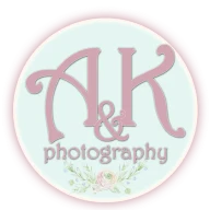 A & K Photography pink and mint floral logo